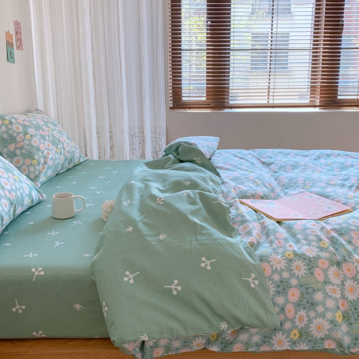 91家纺网 家纺一手货源 找家纺 星期八 2020新款13070全棉四件套亲子系列 绿意盎然