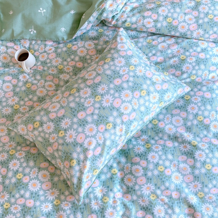 91家纺网 家纺一手货源 找家纺 星期八 2020新款13070全棉四件套亲子系列 绿意盎然