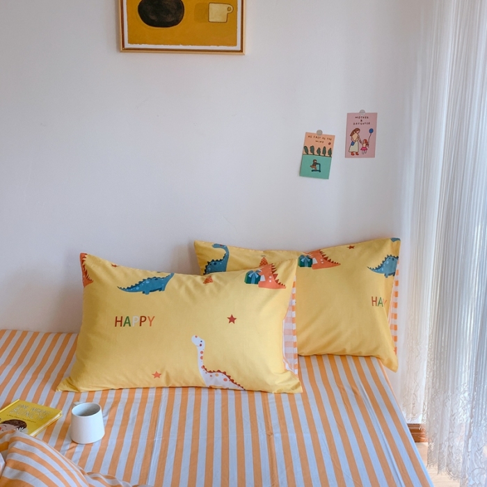 91家纺网 家纺一手货源 找家纺 星期八 2020新款13070全棉四件套亲子系列 恐龙乐园