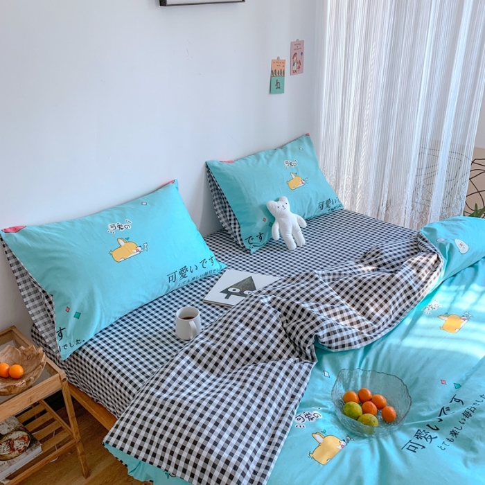 91家纺网 家纺一手货源 找家纺 星期八 2020新款13070全棉四件套亲子系列 可爱小鸭