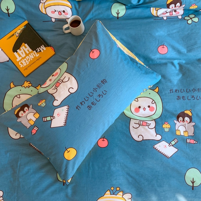 91家纺网 家纺一手货源 找家纺 星期八 2020新款13070全棉四件套亲子系列 动物乐园