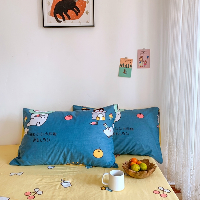 91家纺网 家纺一手货源 找家纺 星期八 2020新款13070全棉四件套亲子系列 动物乐园