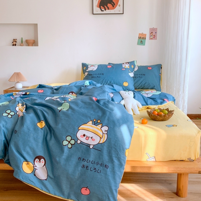 91家纺网 家纺一手货源 找家纺 星期八 2020新款13070全棉四件套亲子系列 动物乐园