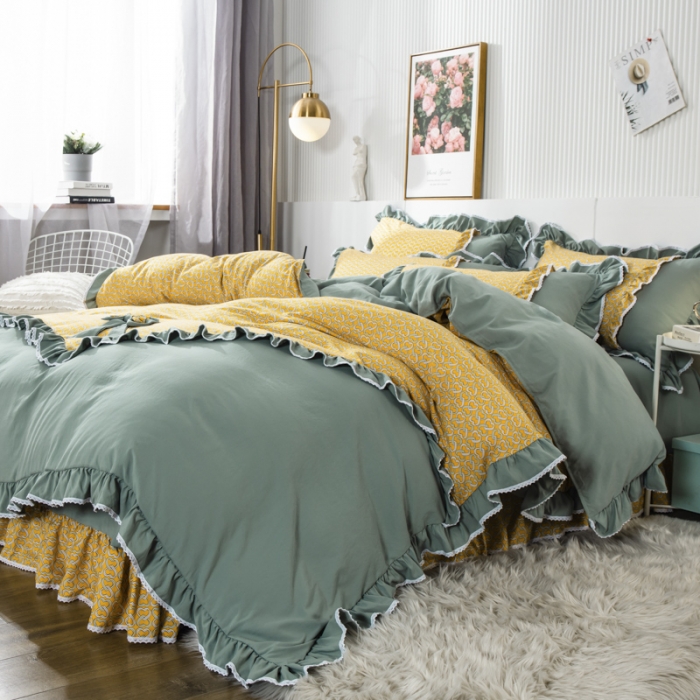 91家纺网 家纺一手货源 找家纺 兴美佳 新款网红爆款奢丝棉四件套 洛莉塔