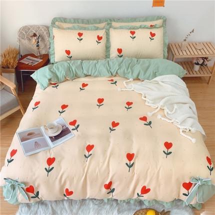 眠屿 2020新款柔眠眠四件套 爱心花朵