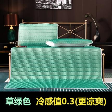 91家纺网 家纺一手货源 找家纺 美真家纺 2020新款凉席三件套 草绿色