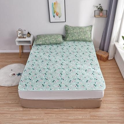 舒一 2020新款全棉床垫床护垫软床垫 阳光小菊绿