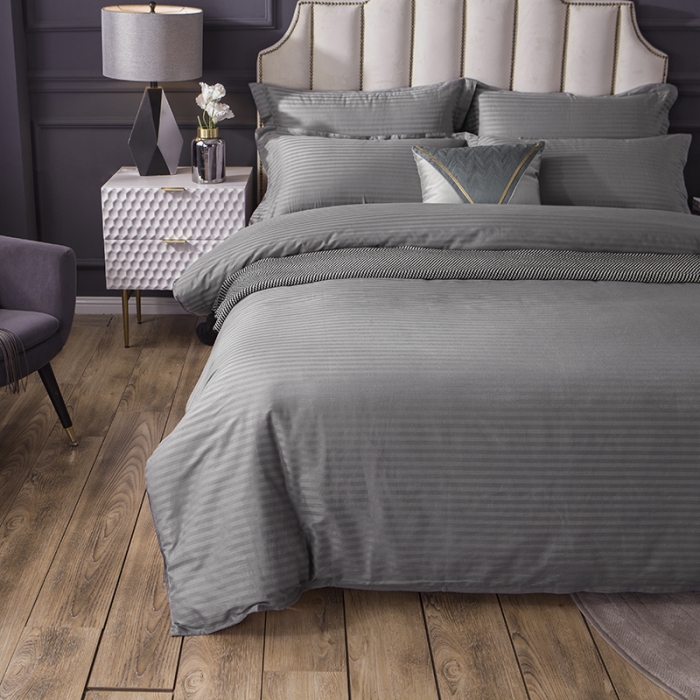 91家纺网 家纺一手货源 找家纺 久典 2020新款学生单位宿舍酒店风全棉四件套 爵士灰