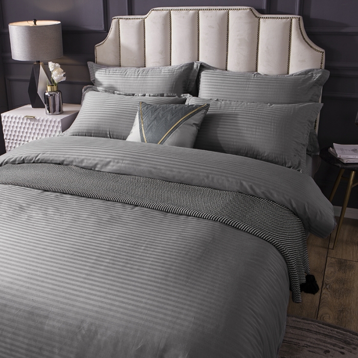 91家纺网 家纺一手货源 找家纺 久典 2020新款学生单位宿舍酒店风全棉四件套 爵士灰