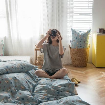 91家纺网 家纺一手货源 找家纺 （总）希文 2020新款全棉印花四件套“素雅”系列