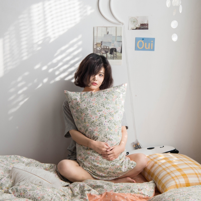 91家纺网 家纺一手货源 找家纺 希文 2020新款全棉印花四件套“素雅”系列 畅想青春