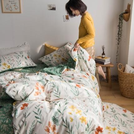 91家纺网 家纺一手货源 找家纺 希文 2020新款全棉印花四件套“田园碎花”系列 郁郁青青