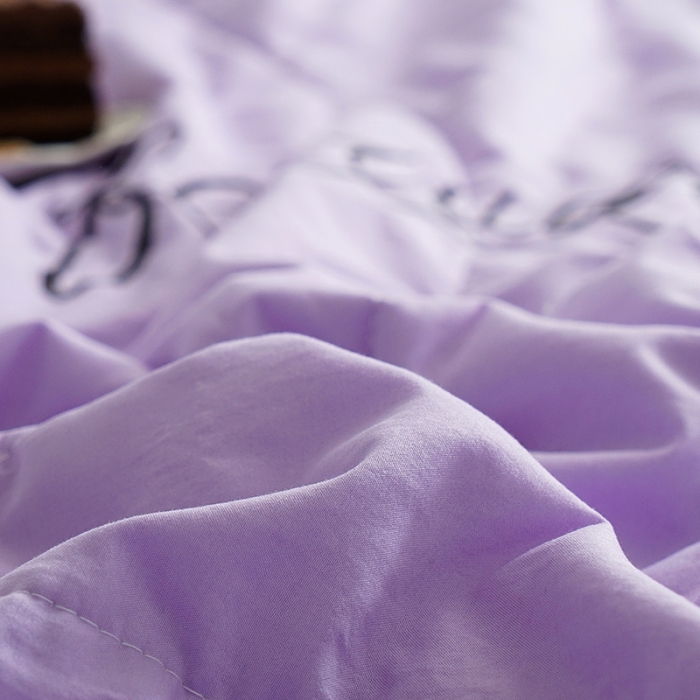 91家纺网 家纺一手货源 找家纺 骏腾家纺 2022新款水洗棉夏被四件套蕾丝绣花款美丽-紫罗兰
