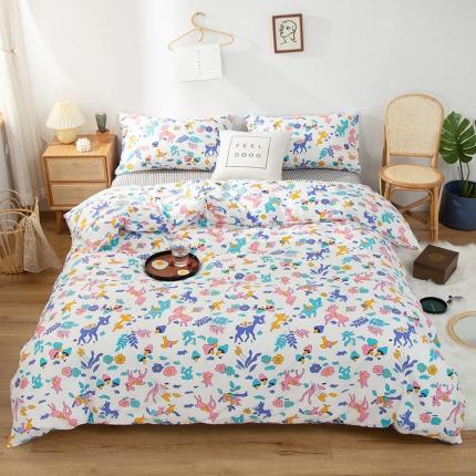 91家纺网 家纺一手货源 找家纺 （总）感遇家纺 2020新款全棉小清新卡通四件套