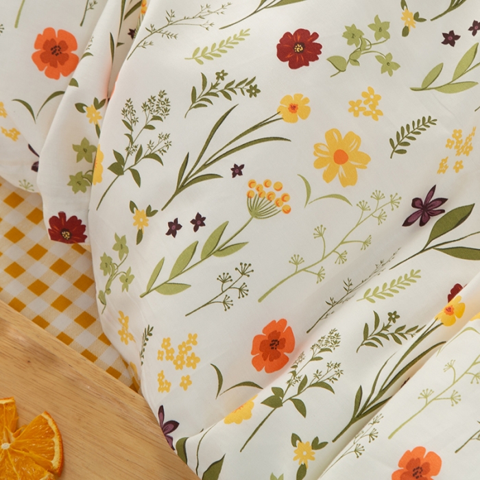 91家纺网 家纺一手货源 找家纺 感遇家纺 2020新款全棉小清新卡通四件套 花丛