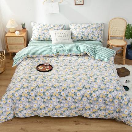 感遇家纺 2020新款全棉小清新卡通四件套 菊花朵朵
