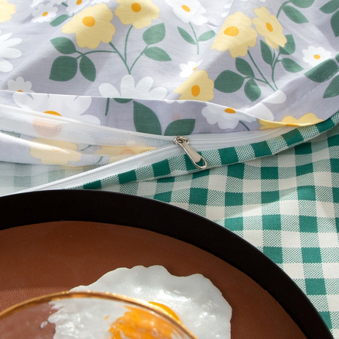 91家纺网 家纺一手货源 找家纺 感遇家纺 2020新款全棉小清新卡通四件套 菊花朵朵