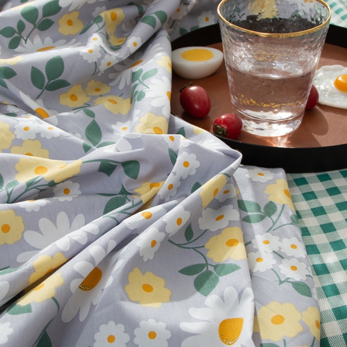 91家纺网 家纺一手货源 找家纺 感遇家纺 2020新款全棉小清新卡通四件套 菊花朵朵