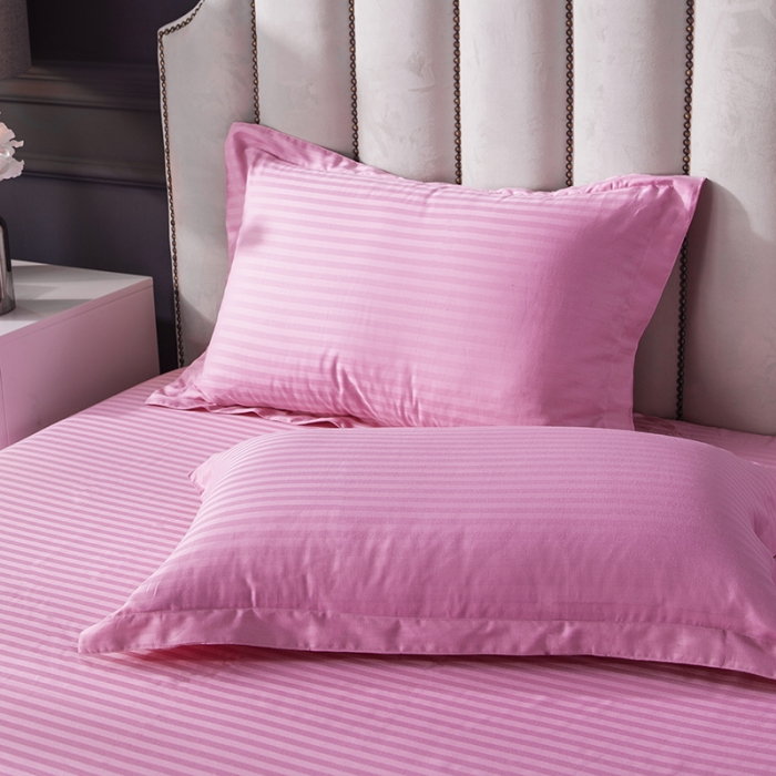 91家纺网 家纺一手货源 找家纺 久典 2020新款学生单位宿舍酒店风全棉四件套 艳丽粉