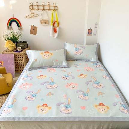 91家纺网 家纺一手货源 找家纺 时年 2020新款水洗养生凉席 可爱兔兔