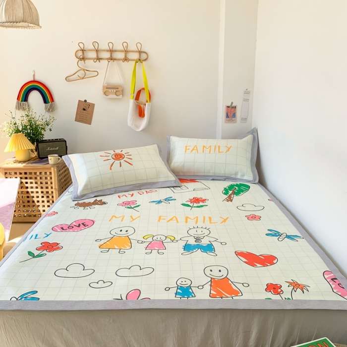 91家纺网 家纺一手货源 找家纺 时年 2020新款水洗养生凉席 大家庭