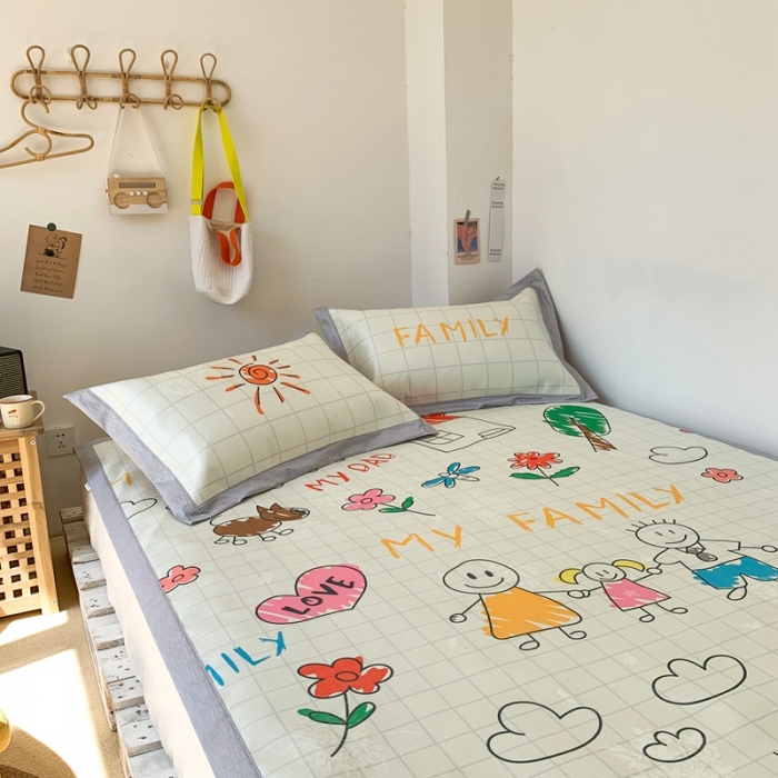 91家纺网 家纺一手货源 找家纺 时年 2020新款水洗养生凉席 大家庭