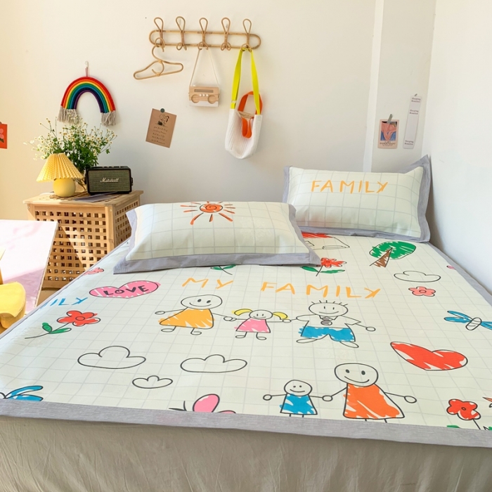 91家纺网 家纺一手货源 找家纺 时年 2020新款水洗养生凉席 大家庭