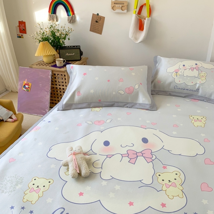 91家纺网 家纺一手货源 找家纺 时年 2020新款水洗养生凉席 爱心狗