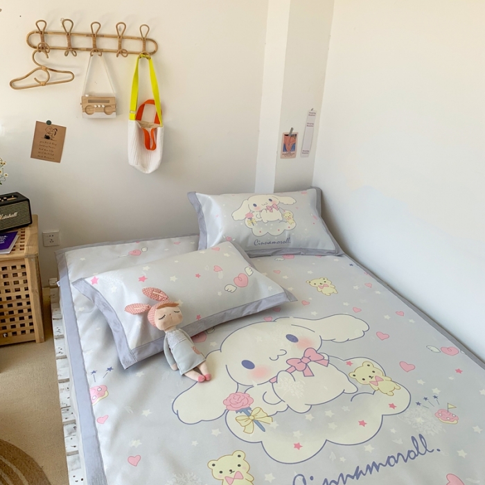 91家纺网 家纺一手货源 找家纺 时年 2020新款水洗养生凉席 爱心狗