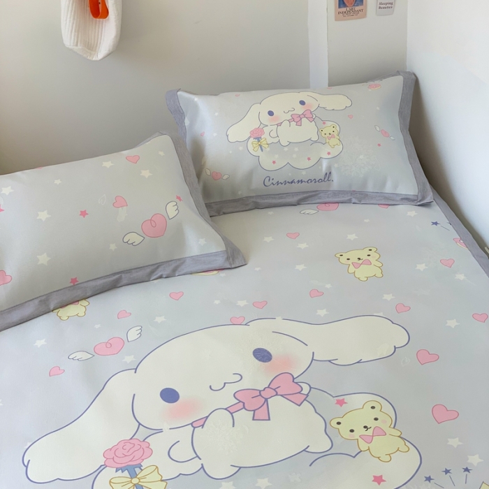 91家纺网 家纺一手货源 找家纺 时年 2020新款水洗养生凉席 爱心狗