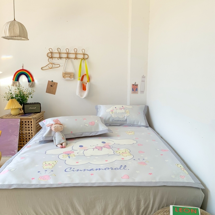 91家纺网 家纺一手货源 找家纺 时年 2020新款水洗养生凉席 爱心狗