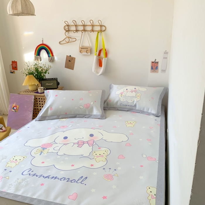 91家纺网 家纺一手货源 找家纺 时年 2020新款水洗养生凉席 爱心狗