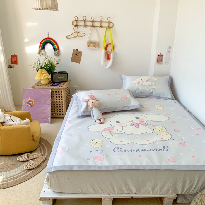 91家纺网 家纺一手货源 找家纺 时年 2020新款水洗养生凉席 爱心狗