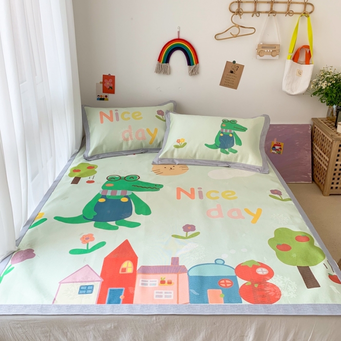 91家纺网 家纺一手货源 找家纺 时年 2020新款水洗养生凉席 鳄鱼屋