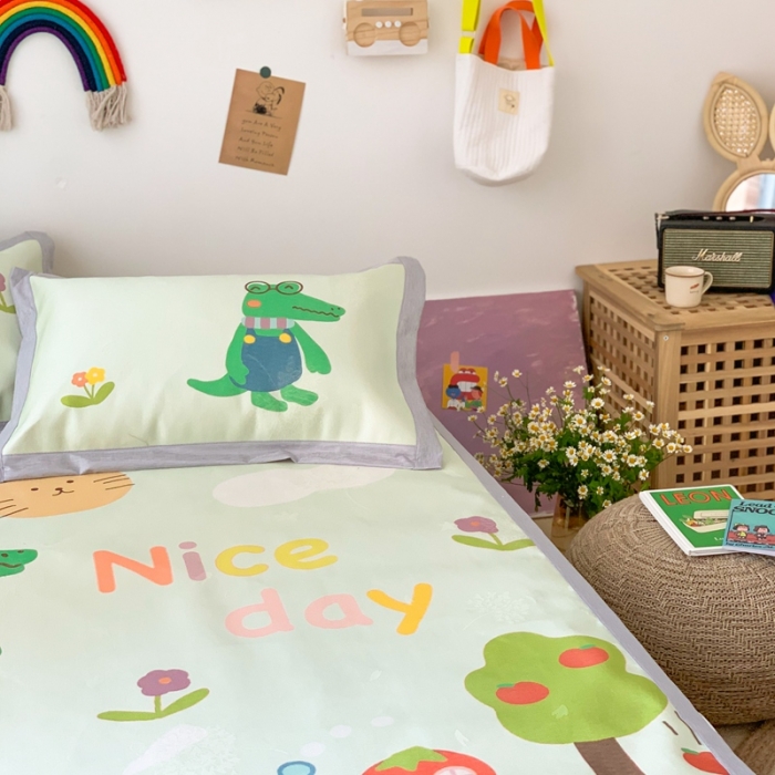 91家纺网 家纺一手货源 找家纺 时年 2020新款水洗养生凉席 鳄鱼屋