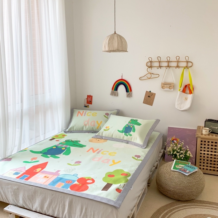 91家纺网 家纺一手货源 找家纺 时年 2020新款水洗养生凉席 鳄鱼屋