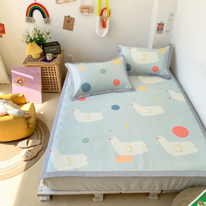 91家纺网 家纺一手货源 找家纺 时年 2020新款水洗养生凉席 和平鸽