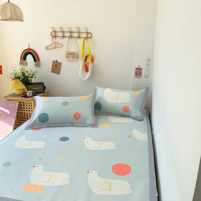 91家纺网 家纺一手货源 找家纺 时年 2020新款水洗养生凉席 和平鸽