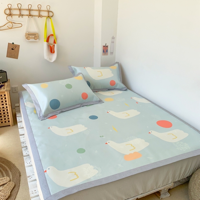 91家纺网 家纺一手货源 找家纺 时年 2020新款水洗养生凉席 和平鸽