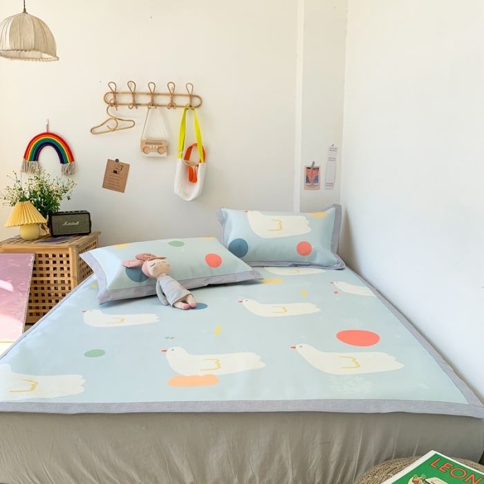 91家纺网 家纺一手货源 找家纺 时年 2020新款水洗养生凉席 和平鸽