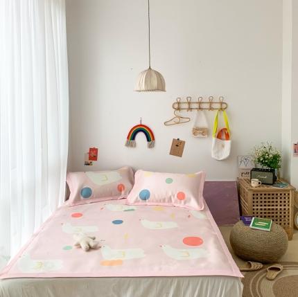 时年 2020新款水洗养生凉席 和平鸽（粉）