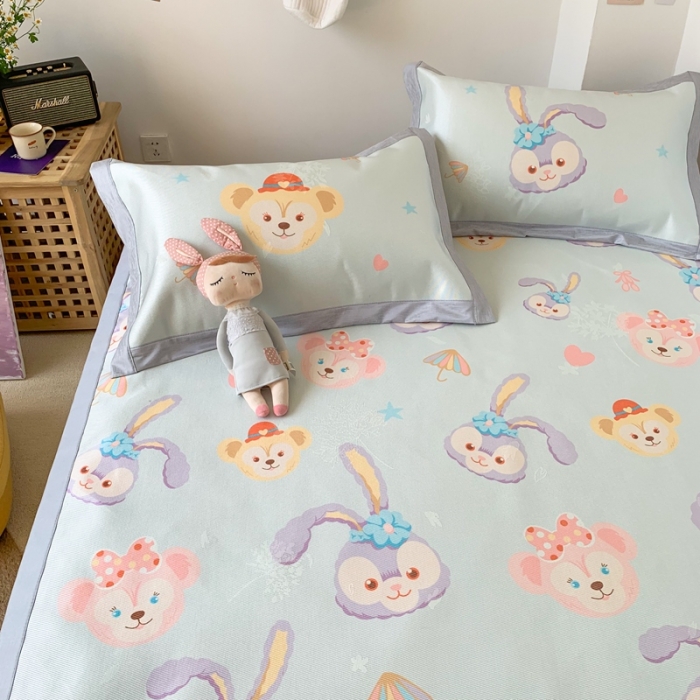 91家纺网 家纺一手货源 找家纺 时年 2020新款水洗养生凉席 可爱兔兔