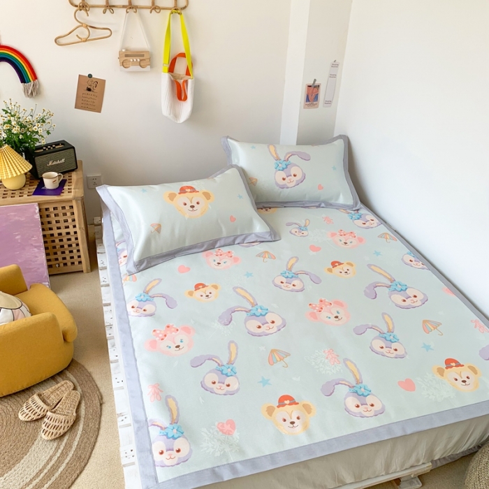 91家纺网 家纺一手货源 找家纺 时年 2020新款水洗养生凉席 可爱兔兔