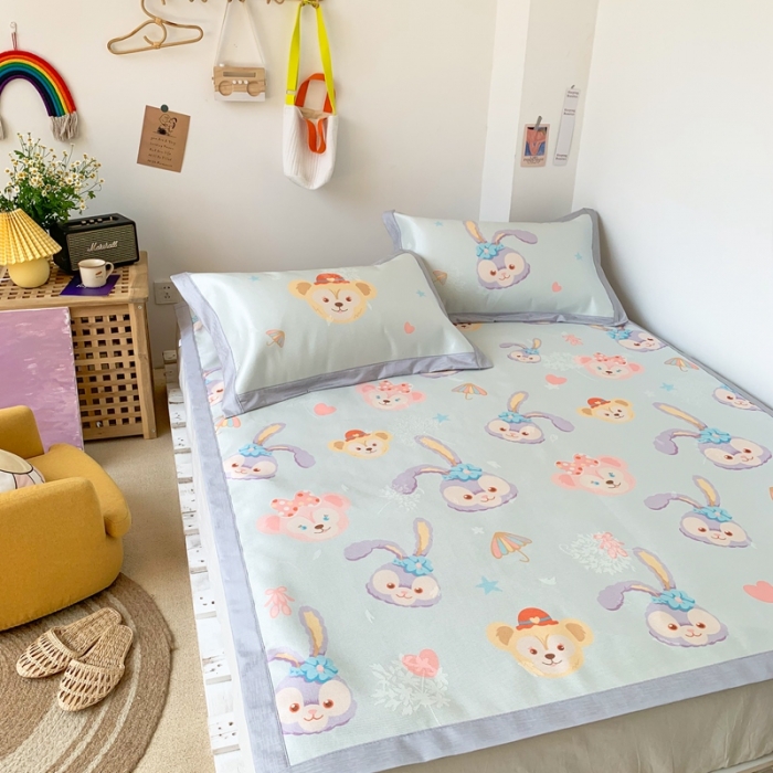 91家纺网 家纺一手货源 找家纺 时年 2020新款水洗养生凉席 可爱兔兔