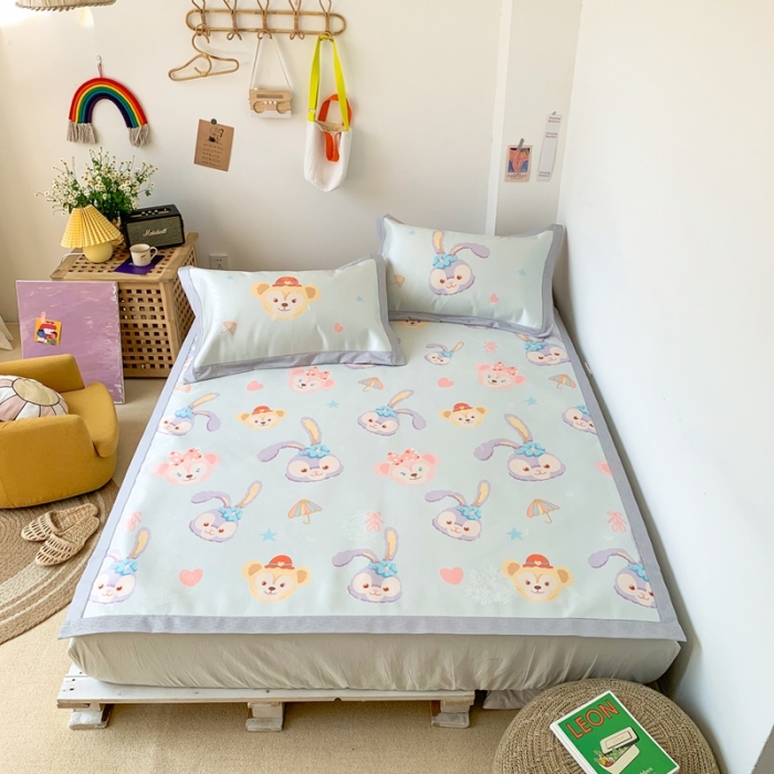 91家纺网 家纺一手货源 找家纺 时年 2020新款水洗养生凉席 可爱兔兔