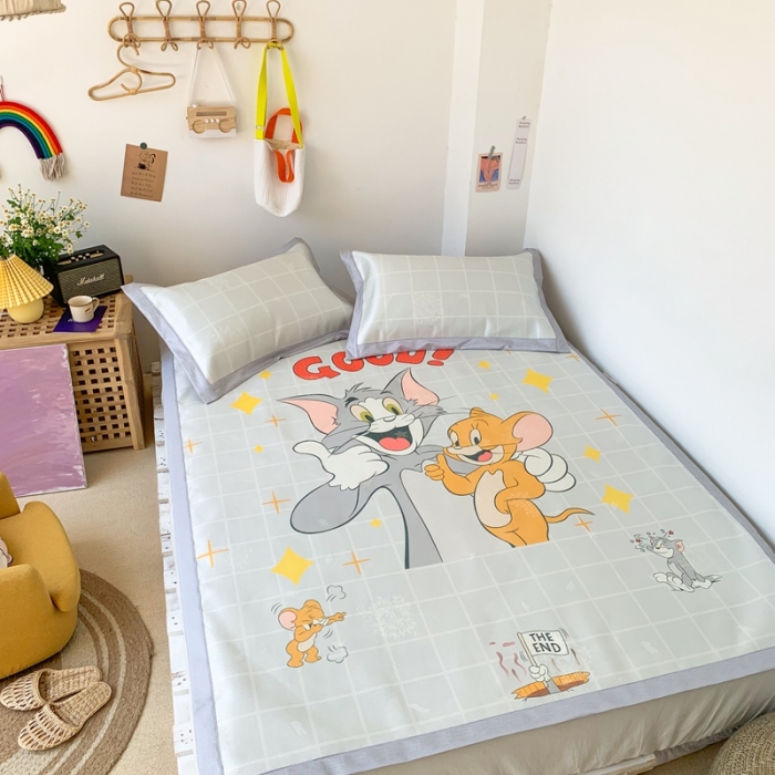 91家纺网 家纺一手货源 找家纺 时年 2020新款水洗养生凉席 猫和老鼠