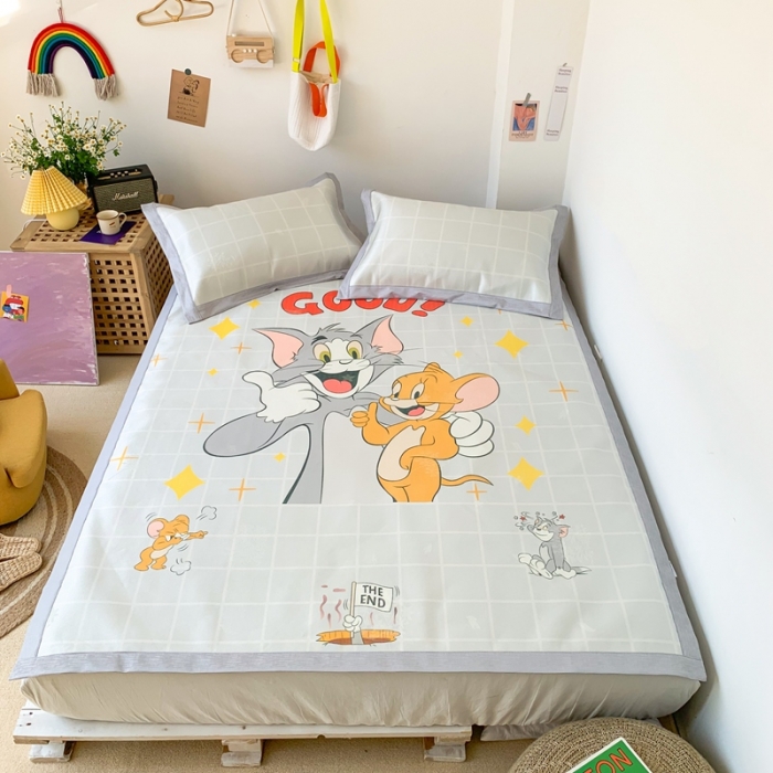 91家纺网 家纺一手货源 找家纺 时年 2020新款水洗养生凉席 猫和老鼠