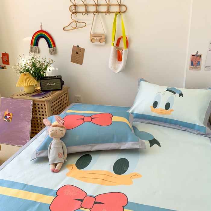 91家纺网 家纺一手货源 找家纺 时年 2020新款水洗养生凉席 萌鸭先生