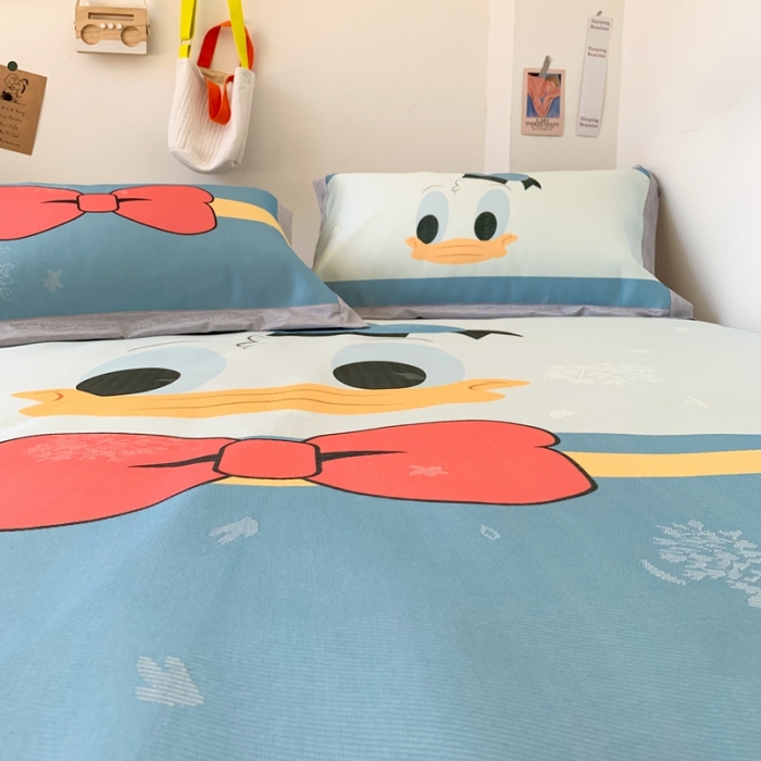 91家纺网 家纺一手货源 找家纺 时年 2020新款水洗养生凉席 萌鸭先生