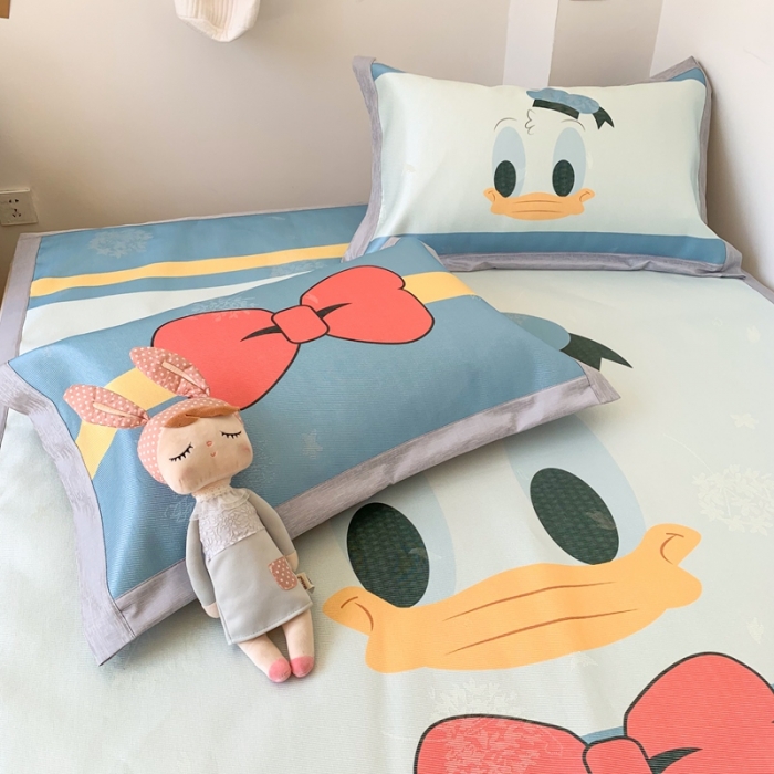 91家纺网 家纺一手货源 找家纺 时年 2020新款水洗养生凉席 萌鸭先生